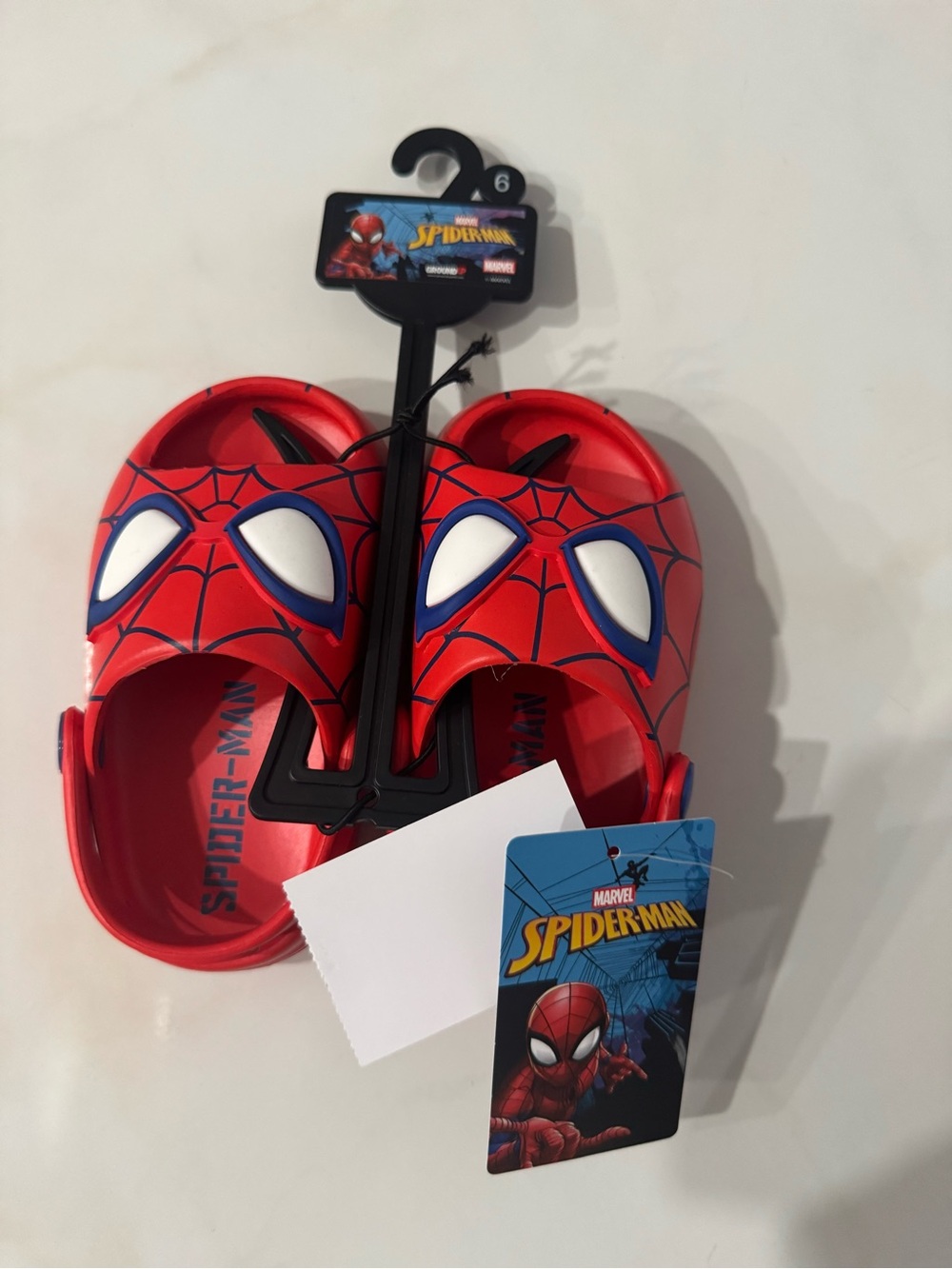 Marvel Red Spider-Man Kids Slip-On Sandals with Mask Detail